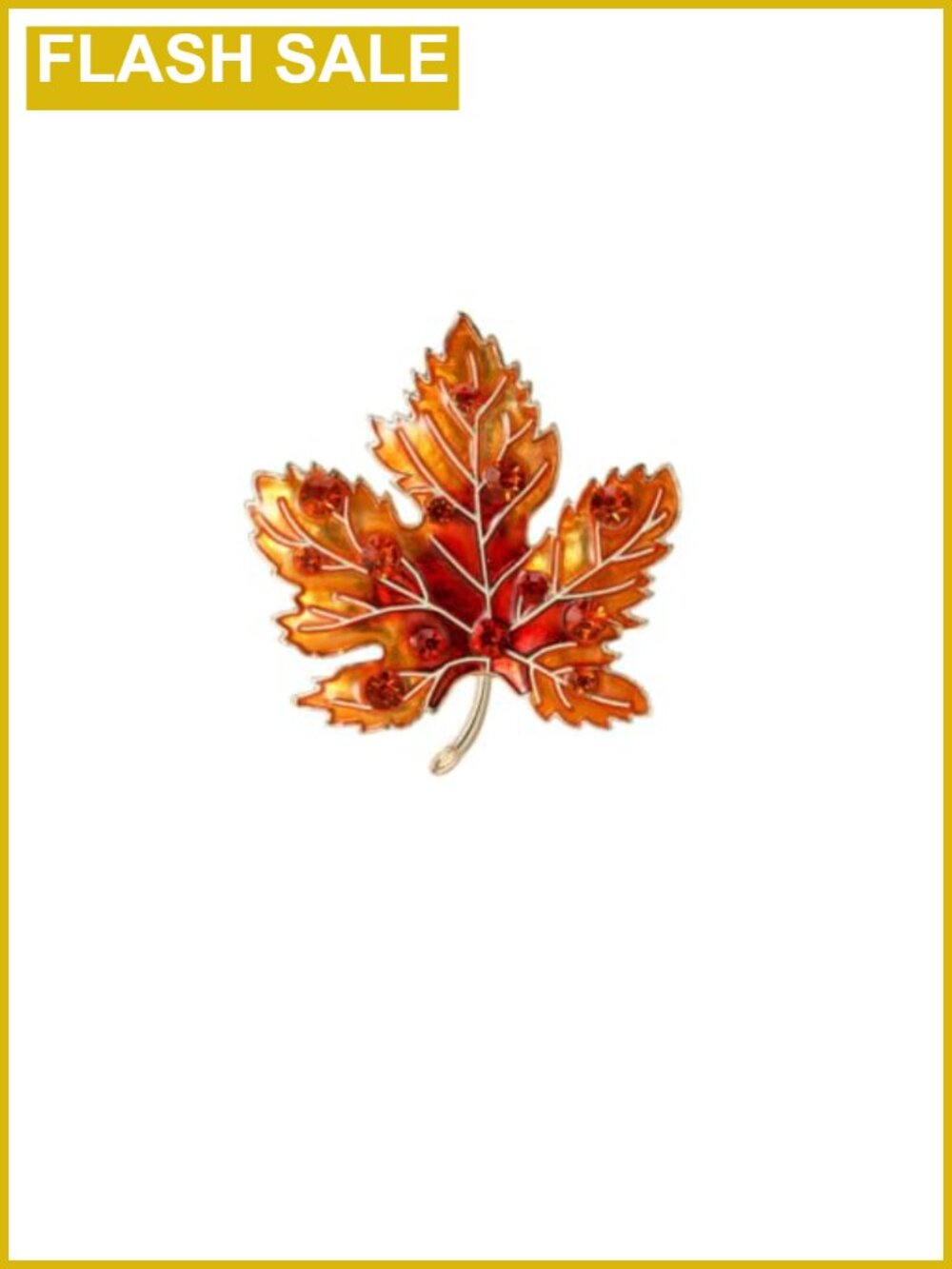 Crystal Maple Leaf Brooch Pin Alloy Steel 2.2 in Autumn Jewelry